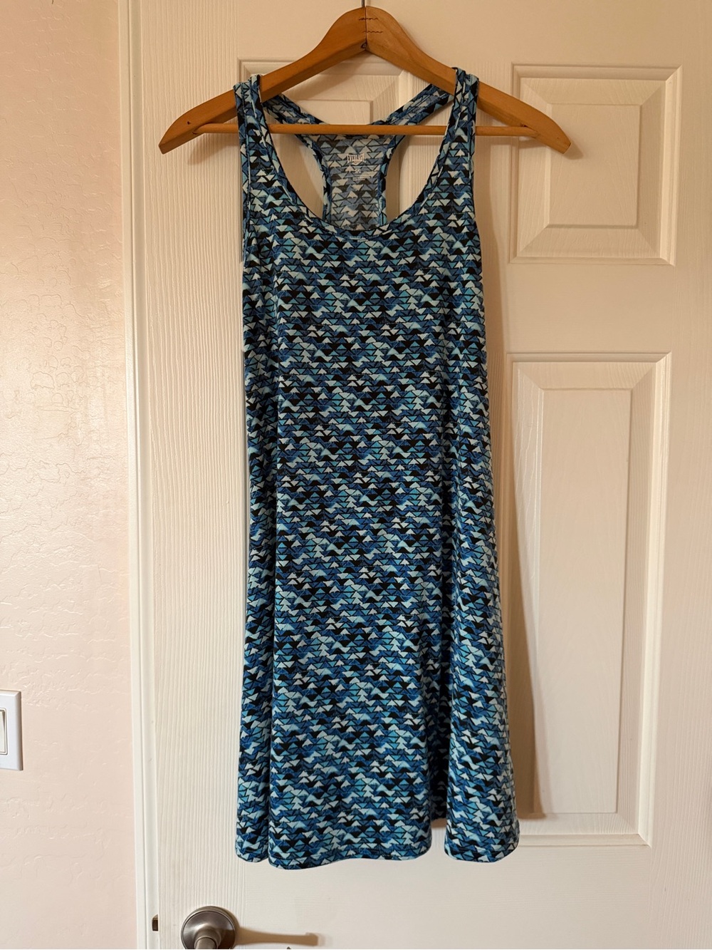 Everlast Blue Geometric Racerback Dress, SIZE S